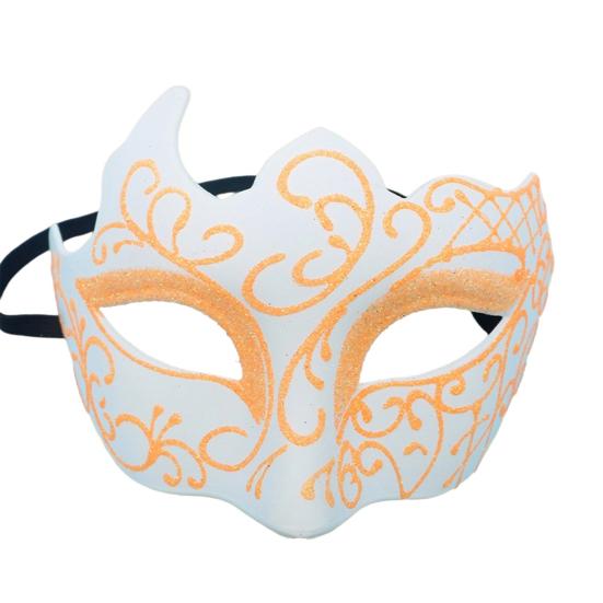 Men Half Face Mask with Elastic Band Vintage Glitter Half Face Guard Eye Mask Halloween Costume Masquerade Party Stage Performance Accessories