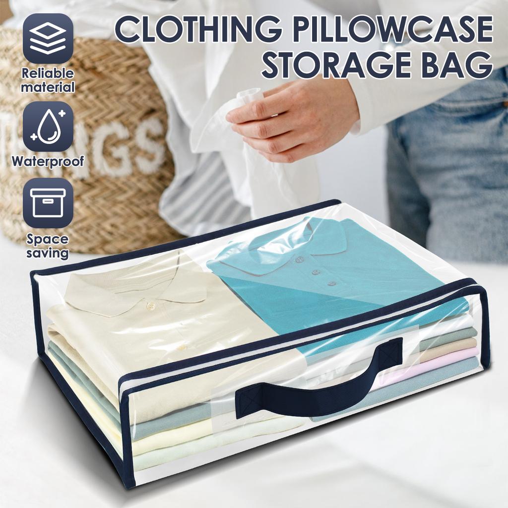 6/24Pcs Clear Storage Bags PVC Dustproof Bed Sheet Organizing Bags with Zipper Waterproof Transparent Bag for Blankets Bed Sheet