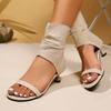 Fashion 2025Cool Boots Women's Summer New French Style Short Boots With Thin Heels and Exposed Toes High Heels