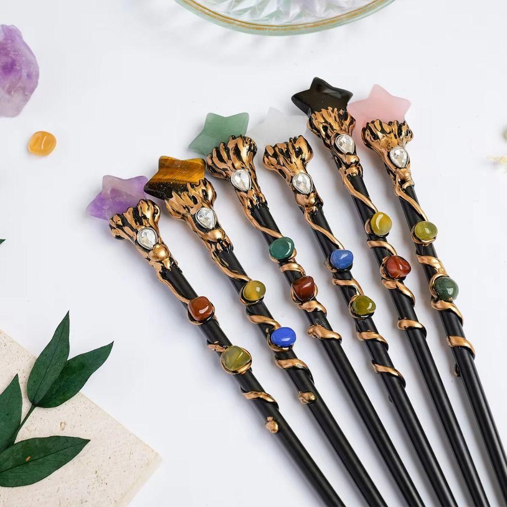 Halloween Prop Fairy Stick DIY Handmade Magic Scepter Handcrafted Crystal Magic Wand Decorative