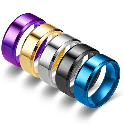 7 barev 8mm Pánské prsteny Titanová nerezová ocel Prsteny pro muže ženy Matné broušené Svatba Zásnubní prsten Šperky pro pár Dárek