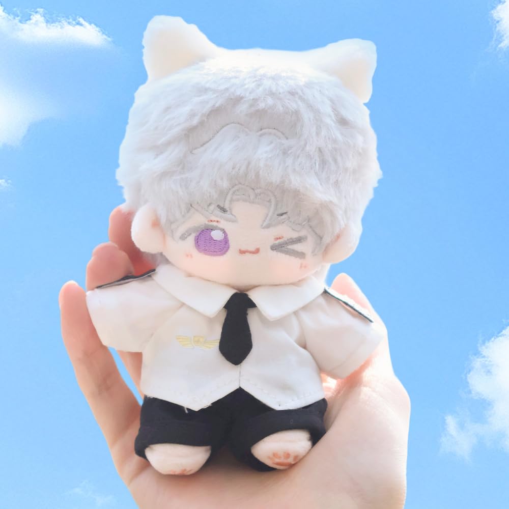 niannyyhouse Plush Doll Clothes 10cm-15cm Buflight Uniform Set (5 pieces) - Doll Dress-Up