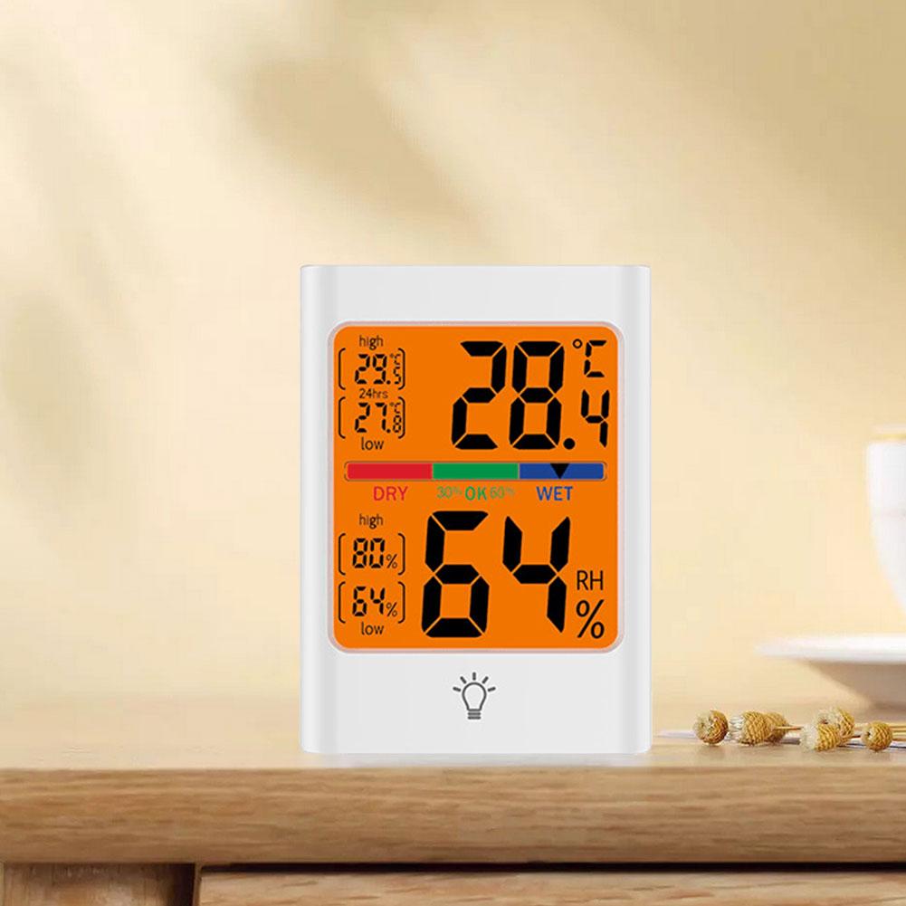 Digital Room Thermometer Backlight Magnetic Thermometer Hygrometer Large Screen Home Humidity Meter Precise for Indoor Bedroom