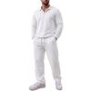 Men's Lapel Collar Long Sleeve Sweatshirt and Sweatpants Set Casual Loose Fit