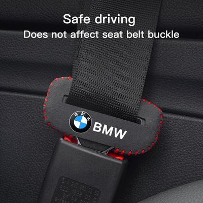 Suede Car Seat Safety Belt Buckle Cover Interior For BMW 50th Performance F30 F40 F10 E90 F20 E60 E87 E92 M X3 X1 X6 E30 E34 E61 F111