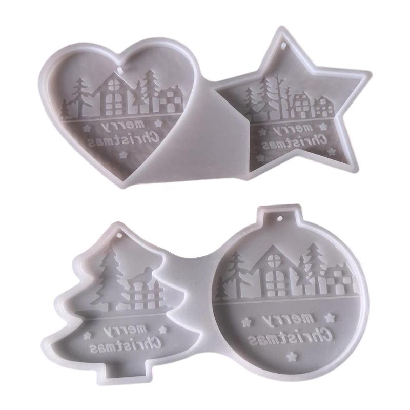 Holiday Ornament Silicone Mould Round Heart Shape Crafting Supplies for Candle Soap Baking Projects