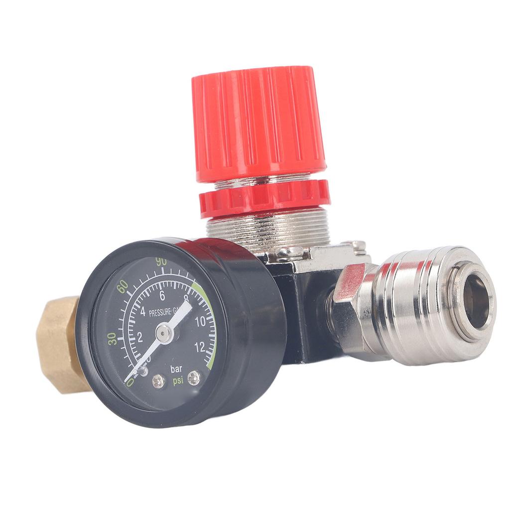 Regulator Kit with Gauge 4 Way Valve 0‑180 PSI European for Pneumatic Tools