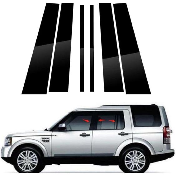6 Stück Hochglanzschwarze Säulenabdeckungen für Land für Rover für Discovery 3 4 2006-2016 Auto Türfensterleisten Abdeckungen Aufkleber a