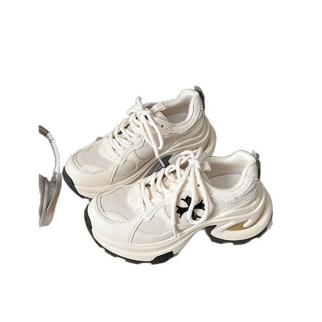 Height Increase of 7.5cm~ Su Yinyin Same Cross Flower Platform Casual Sports Shoes Women's New Autumn Running Dad Shoes