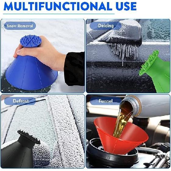 2026 Car Ice Scrapers,Snow Scraper,Magical Ice Scrapers For Car Windshield,4 Pcs Portable Multifunctional Snow Remover Wiper,Upgrade 2-In-1 Refueling