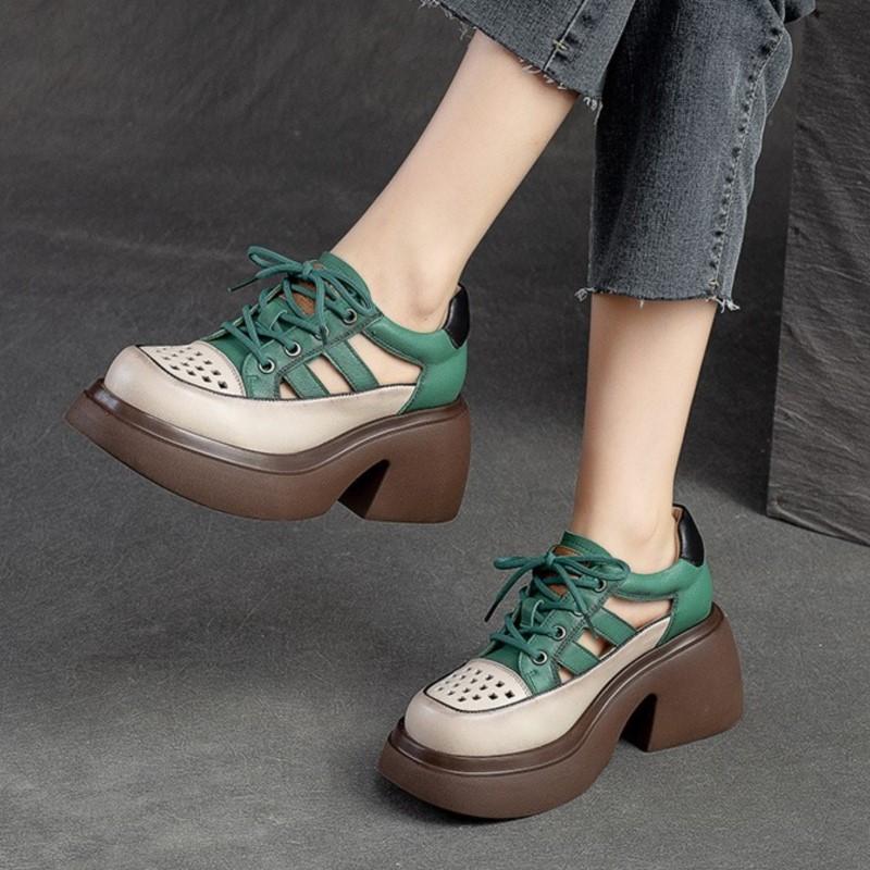 Thick Sole Lace Up Sandals main image 1