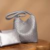 Trendy Single-shoulder Tote Bag, Fashionable and Simple Hand-woven Bag, Soft Leather Large-capacity Mother-and-child Underarm Bag