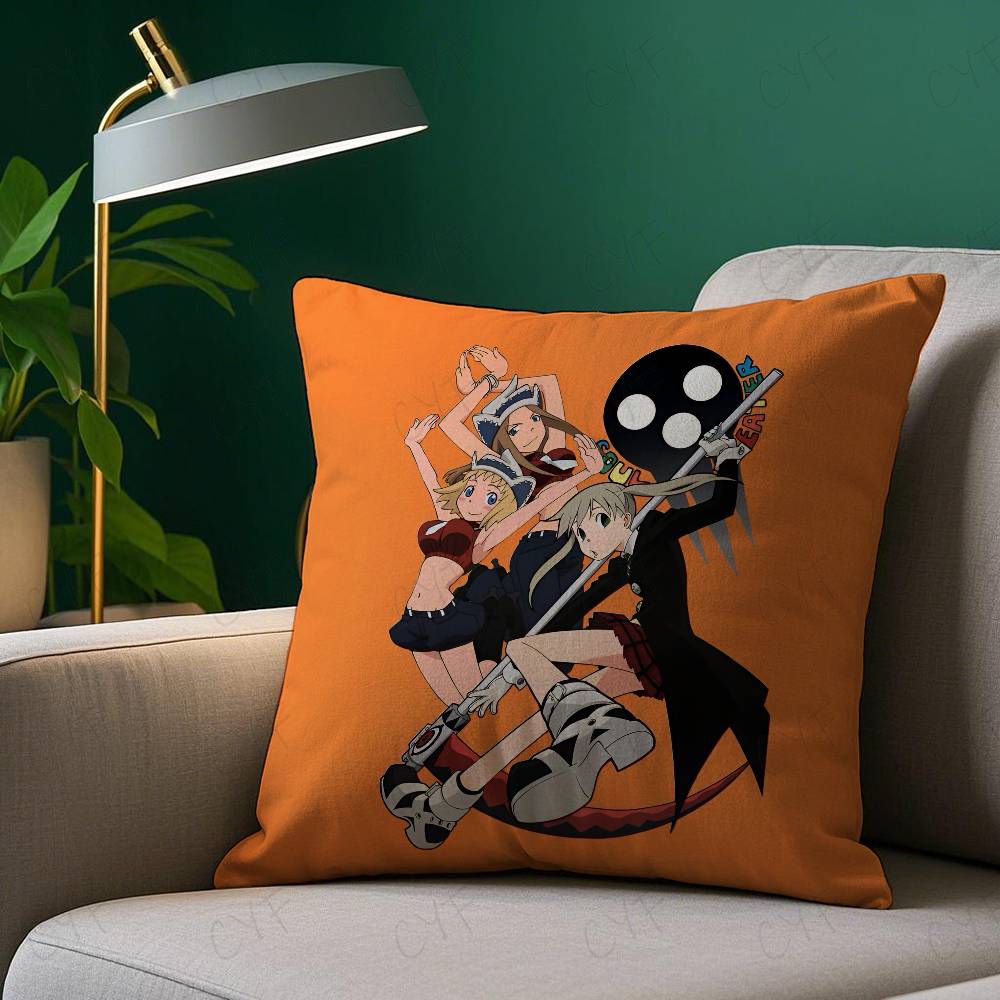 Short Plush Material Pillowcasehot Anime S-Soul Eaters Pillow Case Custom Printed Brushed Fleece Pillow, Baby Skin-Touch, Eco-Fr