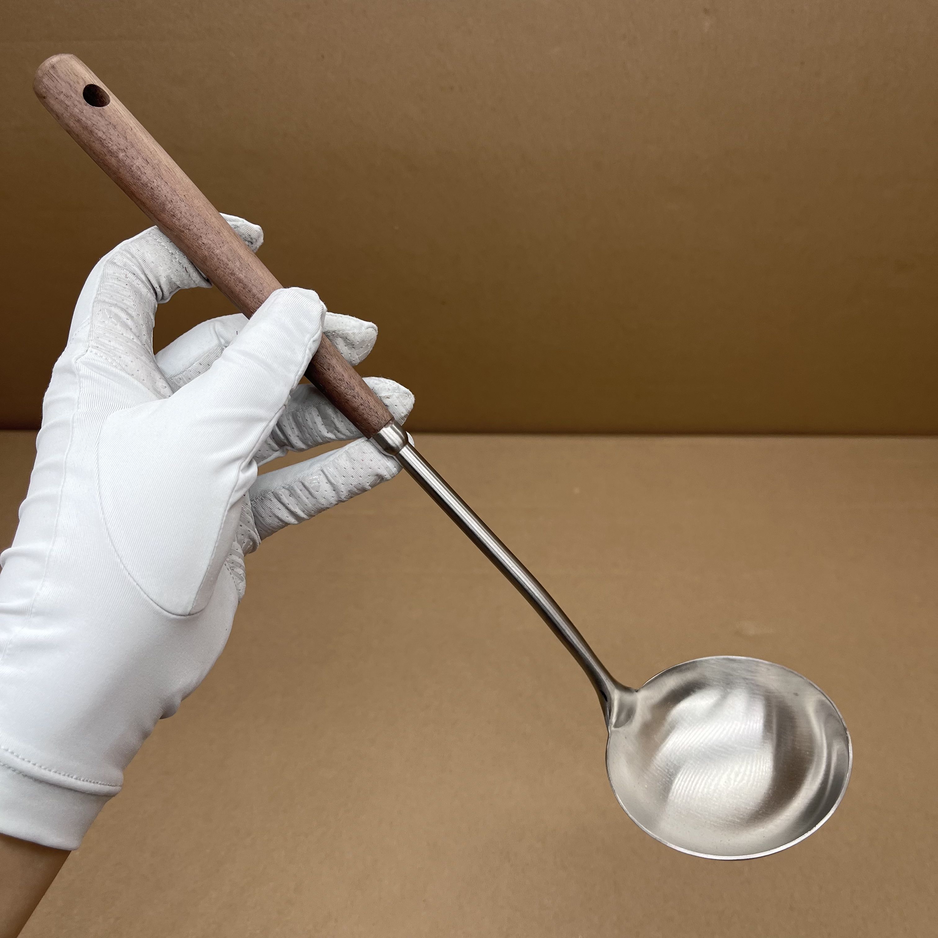 Food Grade Stainless Steel Walnut Wood Handle Home Kitchen Spatula ,Soup Spoon, Spoon Strainer Cooking Utensil