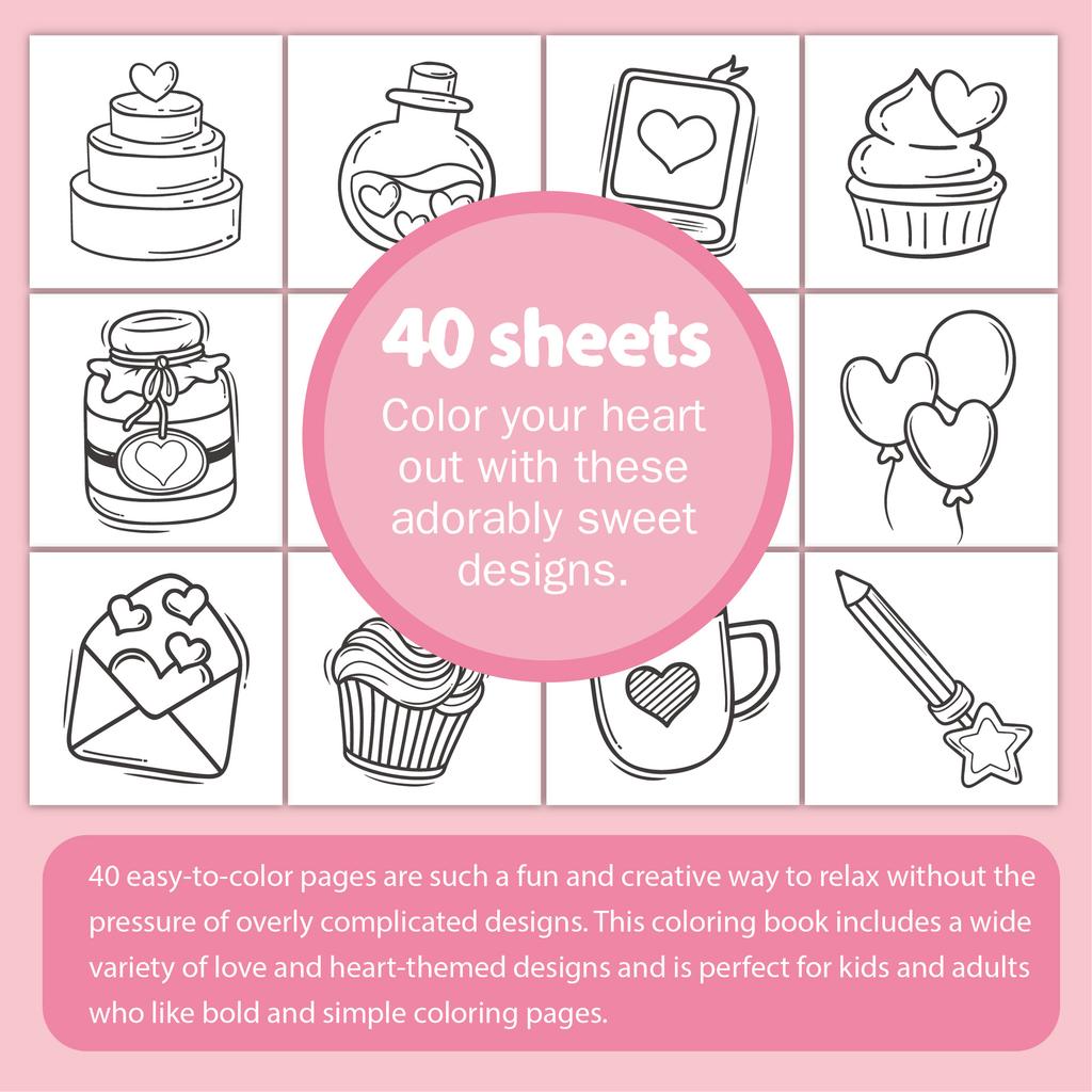 Bview Art 6 Styles Adorable Cartoon Doodles Coloring Book 40 Joyful Pages Perfect Party Gift & Holiday Art Fun