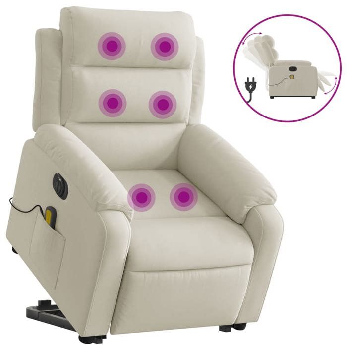 VidaXL Electric Massage Recliner, Relaxation Chair with Adjustable Backrest and Footrest, Seat of 3205134