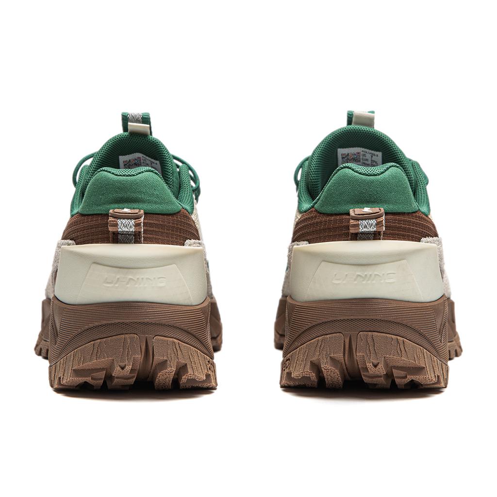 Li Ning CF Su Series Outdoor Pro Versatile Fashion Shock Absorbing Waterproof Low Top Casual Shoes Women sneaker Off-White Green Brown AGLU152-3