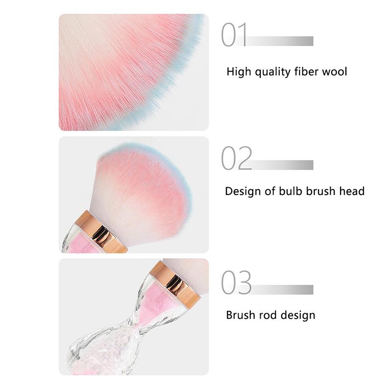 1Pcs Professionals Nails Art Brush Hourglass Style Dust Cleaning Make Up Brush Manicure Accessories Equipment Tools