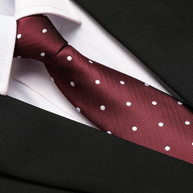 Men'S Formal Wedding Business Tie 8Cm Groom Wedding Banquet Burgundy Tie Hand Zipper Men And Women