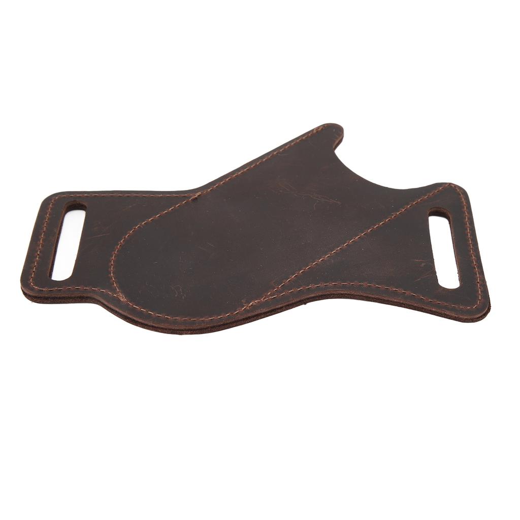 Folding Knife Sheath for Men Cowhide EDC Knife Belt Tool Carrier Pouch for Lighter Car Key Brown