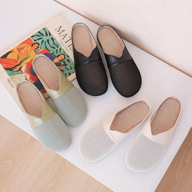 Flat Toe Half Slippers Women's Summer New Breathable Women's Shoes Fashionable Outdoor Cool Slippers