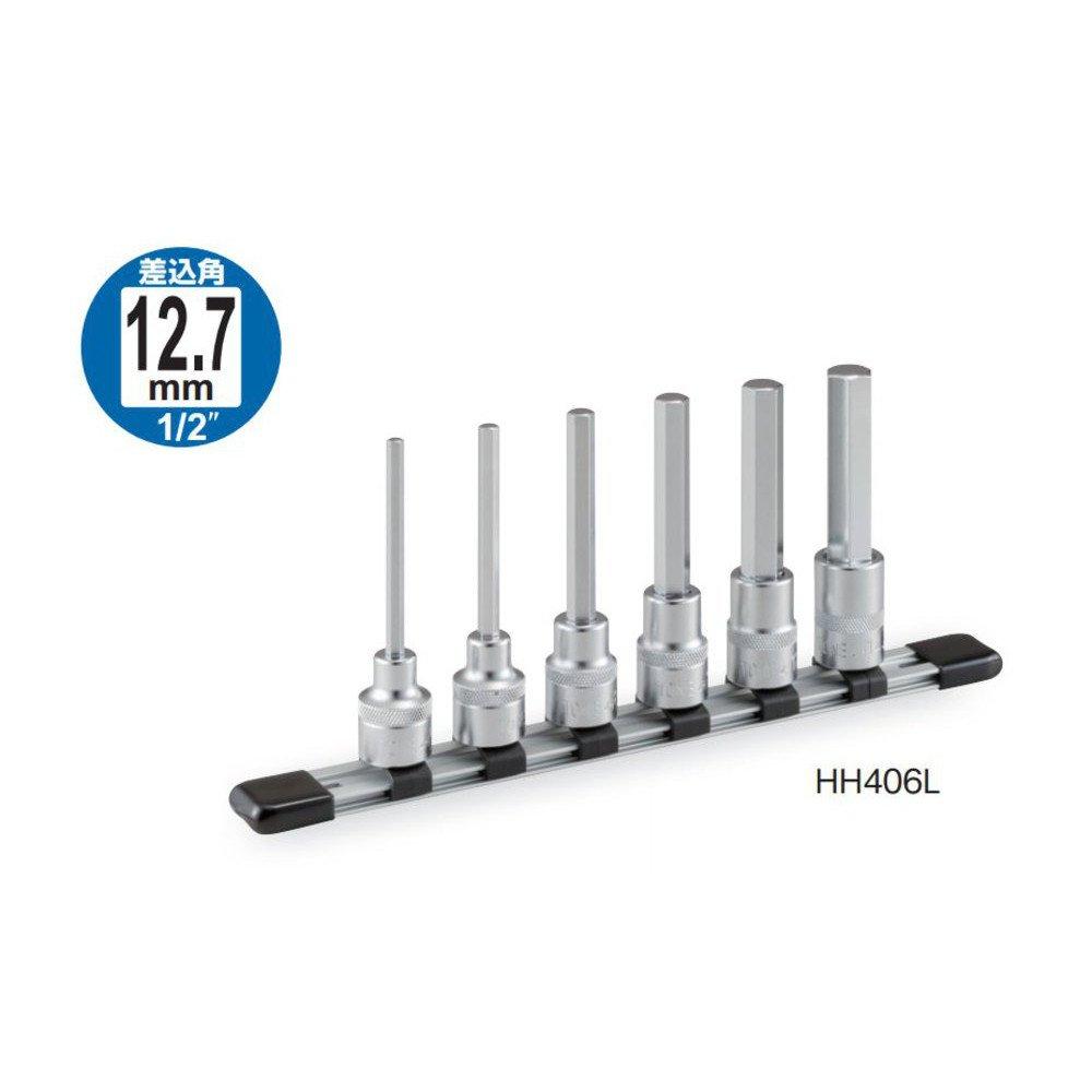 TONE Long Hexagon Socket Set 6 (with holder) HH406L, 12.7mm (1/2") drive, pieces.