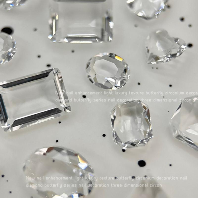 5Pcs Pointed Bottom Nail Rhinestones Mini Diamond Nail Charms 3D Crystal Gems Jewelry DIY Manicures Nail Decoration