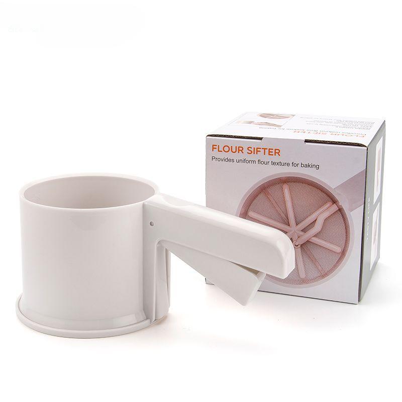 

Baking tool manual flour sieve pp baking manual flour sieve, semi-automatic convenient handheld flour filter