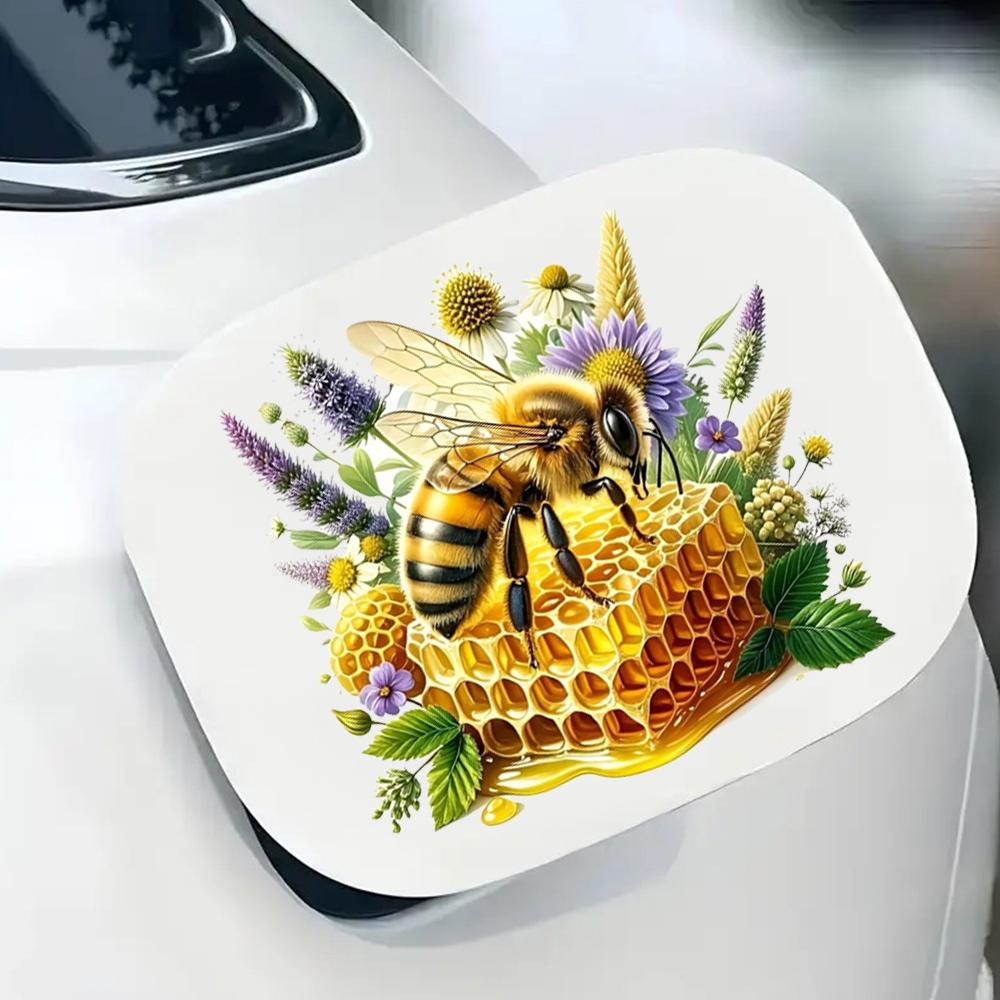QT2316#15cm Bee Vinyl Sticker,Irregular Shape, Cartoon Design, Suitable for Cars, Laptops, Trucks, Motorcycles, Windows