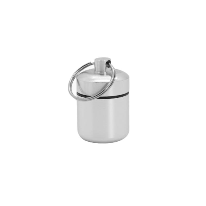 Multi Color Mini Keychain Pill Box Waterproof Aluminum Plastic Travel Pill Case For Vitamins Medication Emergency Carry