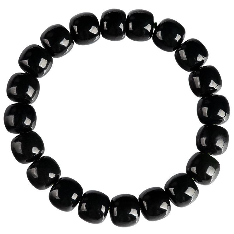 Authentic Hotan Jade Beaded Bracelet – Stylish Unisex Gemstone Jewelry