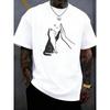 European Size Cat Paw & Heart Graphic Print Casual T-Shirt | Soft Stretch Round Neck Short Sleeve Top for Spring Summer, Machine Washable