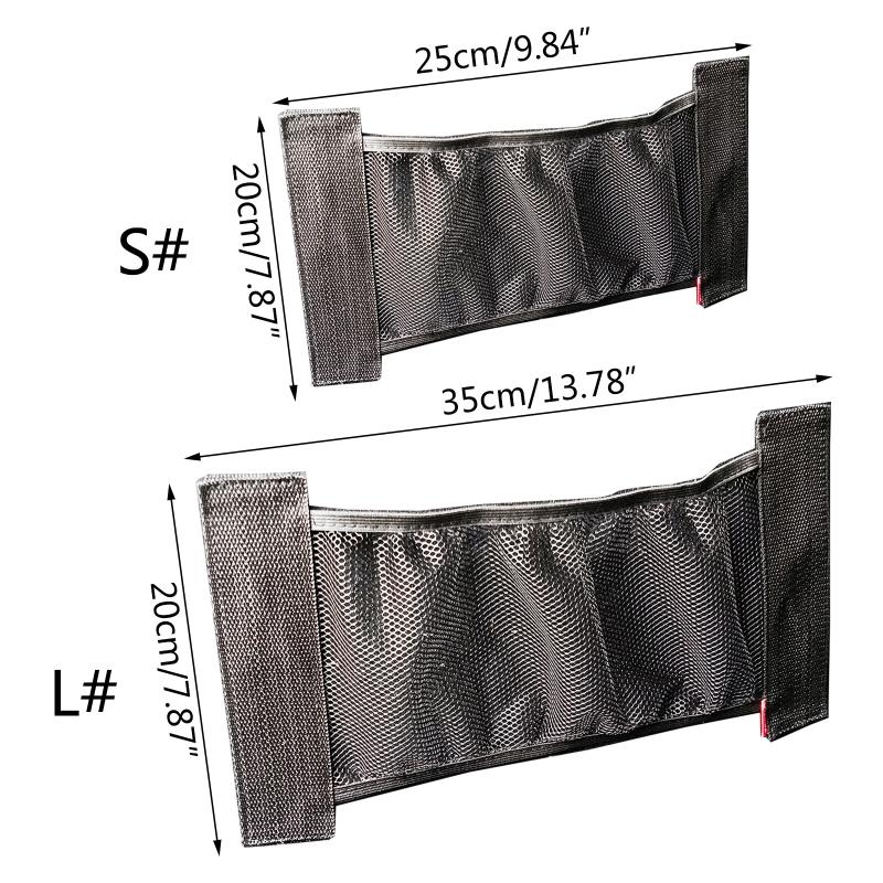 Car Trunk Elastic Mesh Pocket Fixed Straps Car Interior Organizer Extinguisher Storage Net Bag Seat Back Fixing Auto Accessories