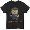 Funny Cat Police Tee - I'm Watching You, Unisex Cotton T-Shirt, Gift for Cat Lovers, Joke Tee, Animal Humor Shirt