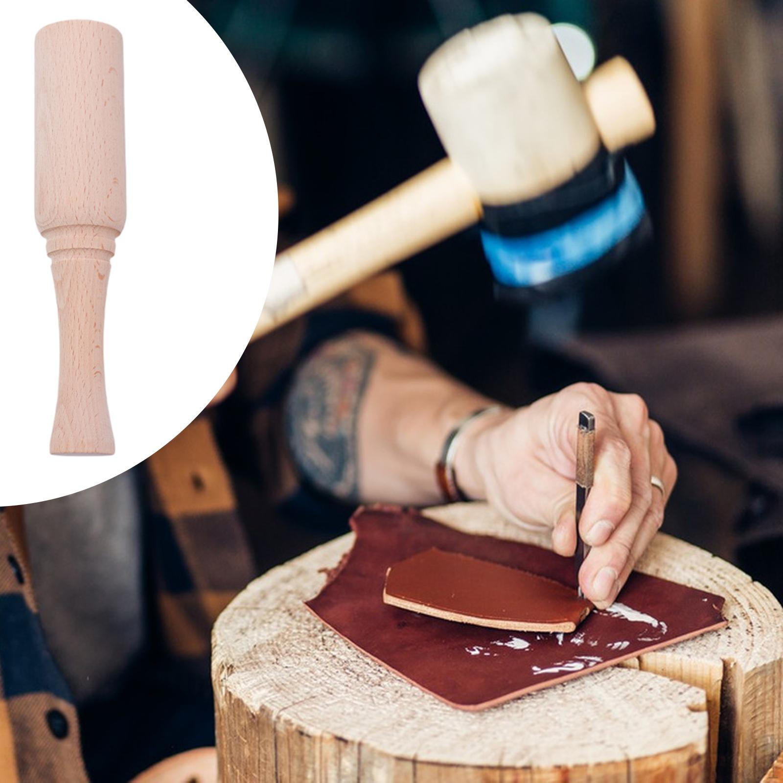 Manual Mallet Ergonomic Handle Wooden for Wood Carving. Walnut Cracking. Leather Work Round