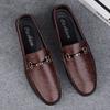 Metal Buckle Men's Casual Shoes New Trend Spring Summer Loafers Leisure Black/Brown Moccasins Comfortable Business Shoes Slip-On