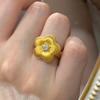 Classic High quality plum blossom brushed ring new in light Shiny luxury flower exquisite ring wedding  wedding ring