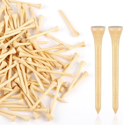 Guirnd 150PCS Professional Wooden Golf Tees 2 3/4 Inch Biodegradable Bamboo Golf Tees, Stable and Reliable, Available In Natural Color