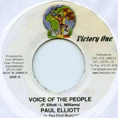 7inch Record PAUL ELLIOTT / ION I - Voice Of The People / Love Jah Victory One 2007 Jamaica Reggae, Ska & Dub