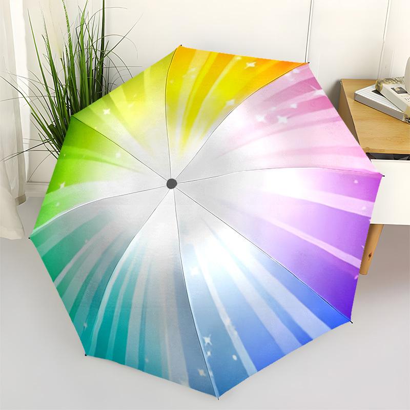 

1pc Rainbow Circle Automatic Open/Close Umbrella - Portable Collapsible Umbrella with 8-Rib Stability, Fashion Lovers yy251017126