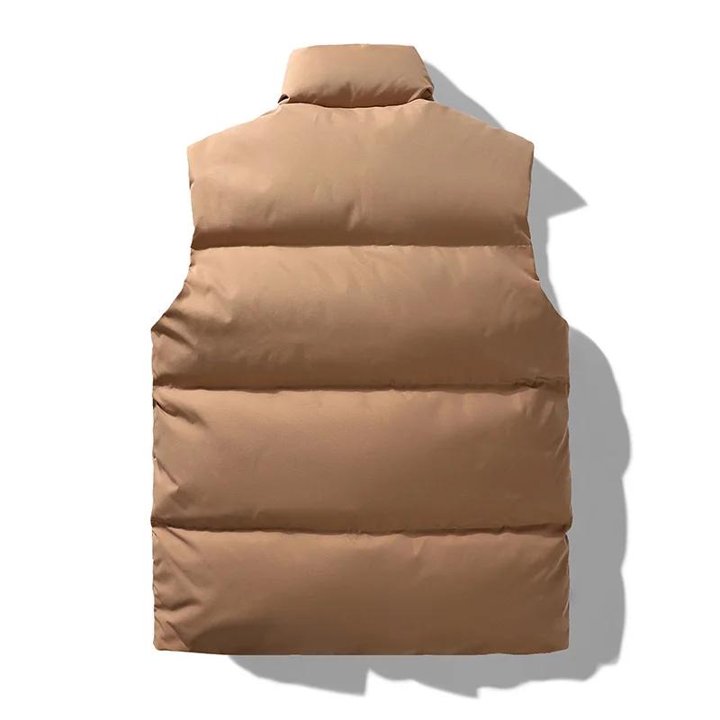 Neue Winterwesten Herren Fleece Warme Ärmellose Jacke Lässig Herren Einfarbige Weste Dick Mode Stehkragen Reißverschluss Weste Oberbekleidung