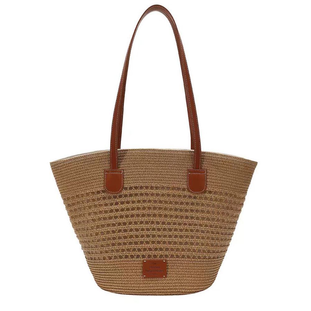 Nanfeng Versatile Trendy Straw Hat Manor Tote Bag Women's Summer Seaside Woven Straw Weaving Large-capacity Shoulder Bag