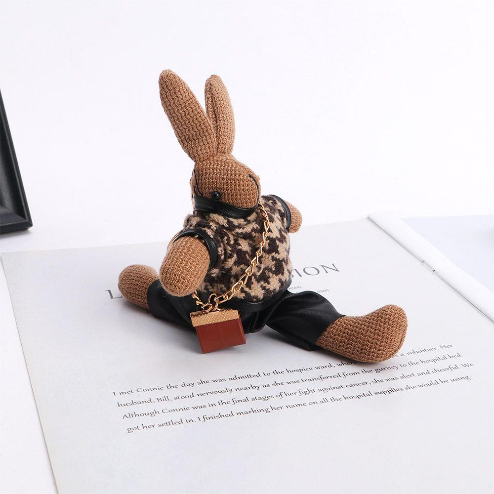 Korejská kreativní Lady Rabbit Keychain roztomilý dlouhý králík vynikající panenka přívěsek na klíče od auta taška přívěsek dárek