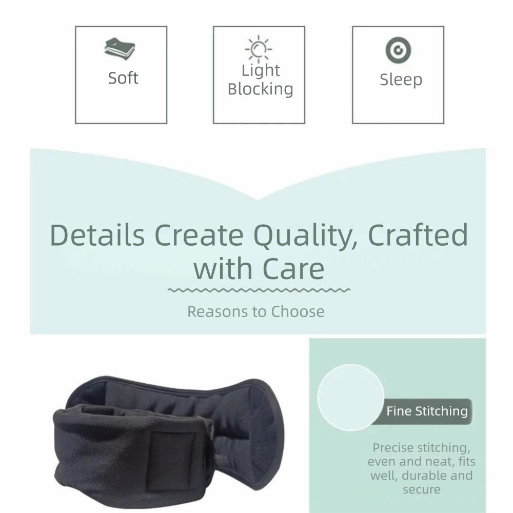 Head Support 3D Sleep Eye Mask Blackout Zero Eye Pressure Head Strap with Eye Mask Multi-Functional Soft