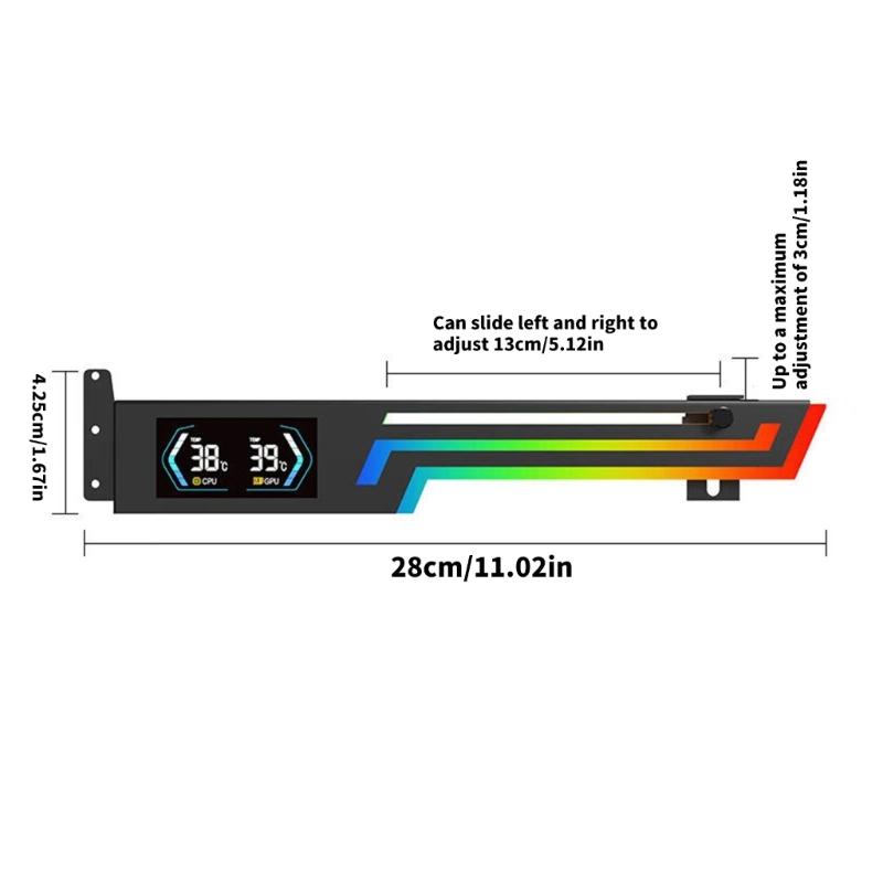 ARGB Syncs Graphics Card Holder With Temperature Display And Adjustable Support For Heavy GPUs Like 40 Series
