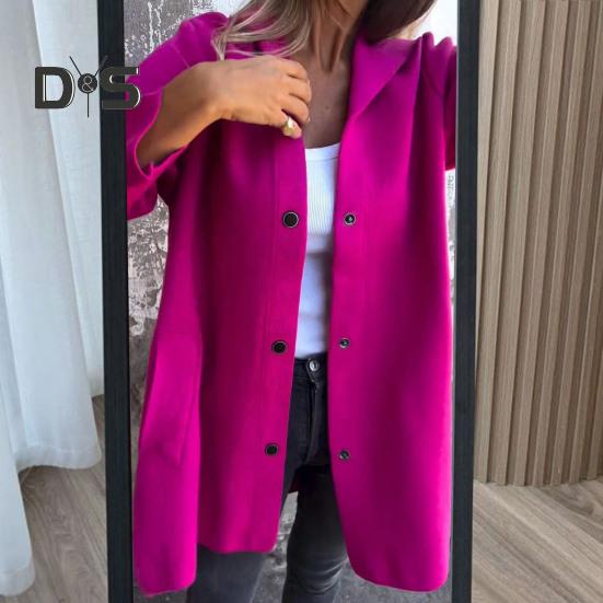 Fall Winter Women Coat Hooded Button-down Solid Color Thick Pockets Loose Cardigan Mid Length Outdoor Travel Shopping Dating Overcoat