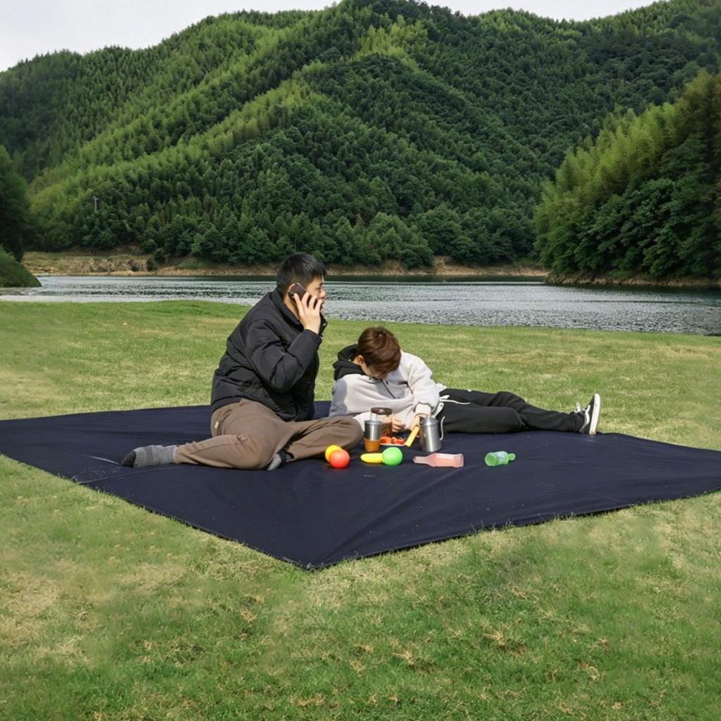 Portable Multi-Person Gazebo with Wind, Rain, and Sun Protection Canopy and Ground Mat