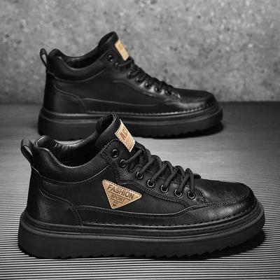 Modische Herren-Arbeitsstiefel Trendige Casual-Sneaker Herren Arbeitsschuhe Herbst Winter Outdoor High Top Motorrad-Stiefeletten Herren