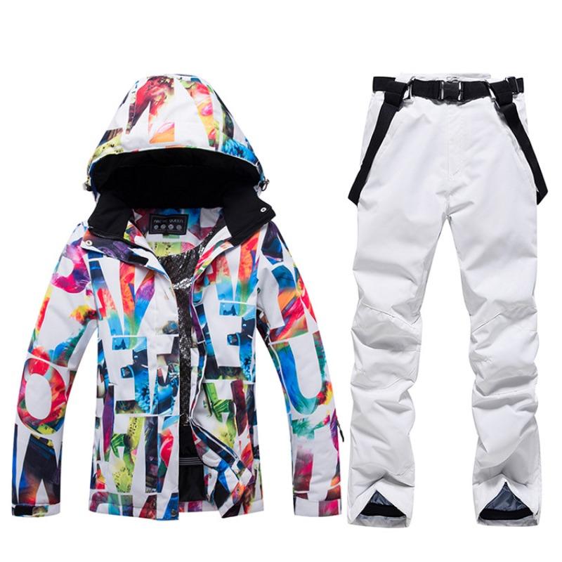 Winter outdoor ski suit, women's thermal snowboard and skis suit, windproof