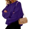 Women's Fashion Long Sleeve Solid Color Round Neck Loose Pullover Sweater Top